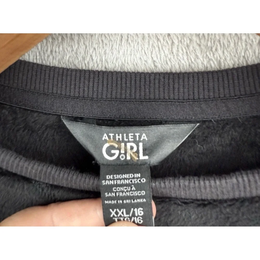 Athleta Girl Sweatshirt Lot Girls XXL 16 Sherpa Fleece Mint Green Black Athletic